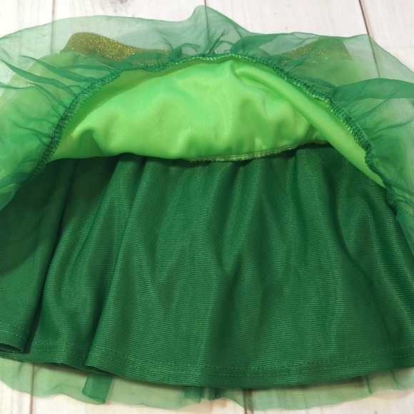 St Patrick’s Day Layered Tutu Skirt Greens  and Gold Girls 4T - Picture 6 of 9